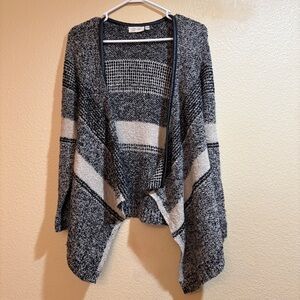 RD Style Gray Black Cream Open Cardigan Size XS